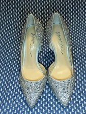 Betsey Johnson SB-Hazil Heels Silver Satin - Size 7 New
