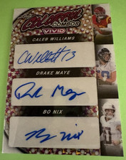 2024 Leaf Vivid 1/1 Drake Maye Caleb Williams Bo Nix Autograph Colorful Combos