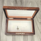 Vtg Cigar Humidor w/Milk Glass Lining Inside - with Key - Sold As Is
