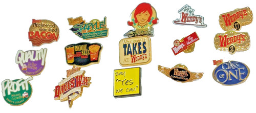 Wendy's Restaurant Lot of 15 Lapel Pins (No Duplicates)