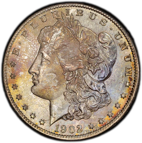 PCGS MS64 1902 O Morgan Dollar Purple Blue Rainbow Toned Toning New Orleans