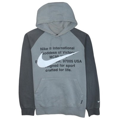 Nike Herren Grau XL Pullover Hoodie Sport Logo Fleece Sweatshirt