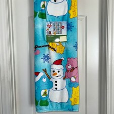 NWT Care Bears Christmas Holiday Snowflakes Snowman Santa Throw Blanket 50"x70"