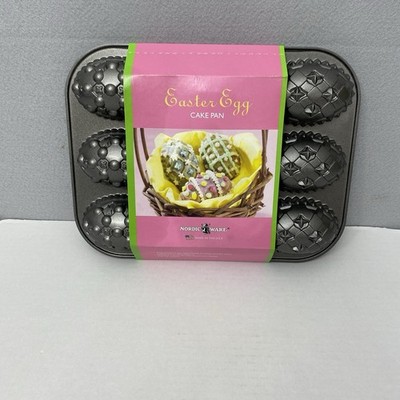 NEW Nordic Ware Easter Egg Baking Mold 9 Muffin Mini Cake Cast Aluminum Pan USA