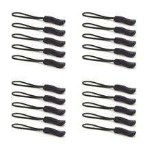 Upgraded 20PCS Premium Black Zipper Pulls - Replacement Tab Tags