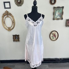 Vintage Barbizon Powder Pink Sheer Lace Trim Slip Dress   Size 36