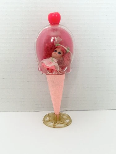 Liddle Kiddles Tutti Frutti Ice Cream Cone Kone Red Pink W/ Star Stand Mattel