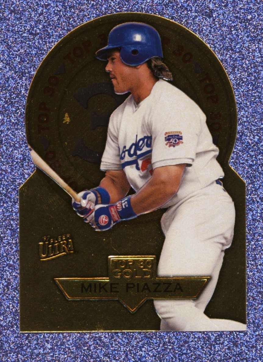 1997 Fleer Ultra Top 30 Gold Die-Cut Mike Piazza #6 HOF - Free Shipping
