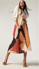 BA&SH accordion pleats A-line high waist midi...