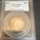 1952 Canada 50C Fifty Cents Coin PCGS MS64 Silver English Legends KM#46