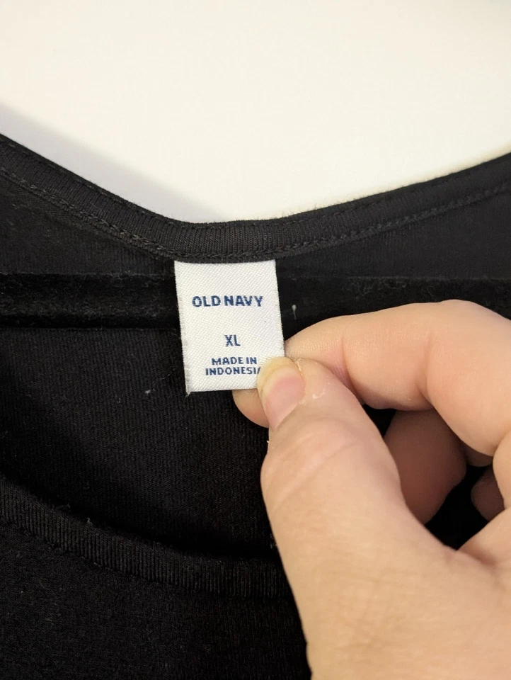 Old Navy Dark Heather Gray Black Long sleeve Swing Dress Size XL Stretchy & Soft - Image 3 of 4