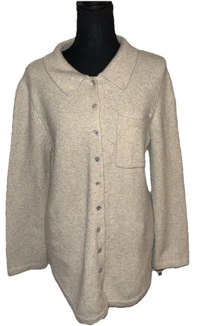 Soft Surroundings Button Up Collared Long Sleeve … - image 1