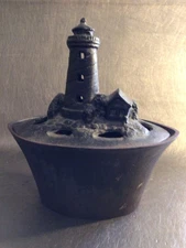 Cast Iron Lighthouse Wood Or Coal Stove Steamer/Humidifier Vintage