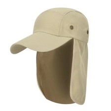 Beige Hat w/ Neck Flap UV Sun Protection Legionairre Cap Kepi Sun Hat Mesh Vents