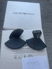 Emporio Armani Blue Crystal Earrings New In Box RRP £150