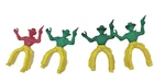 Lot of 4 Vintage Lido Plastic Swivel Hip Cowboys 2" Figures Yellow Green Red