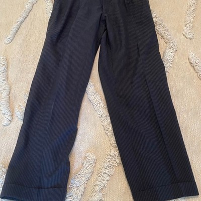 Unlined Lightweight Wool Pinstripe Crop Pants Minimalist Normcore Grunge Street
