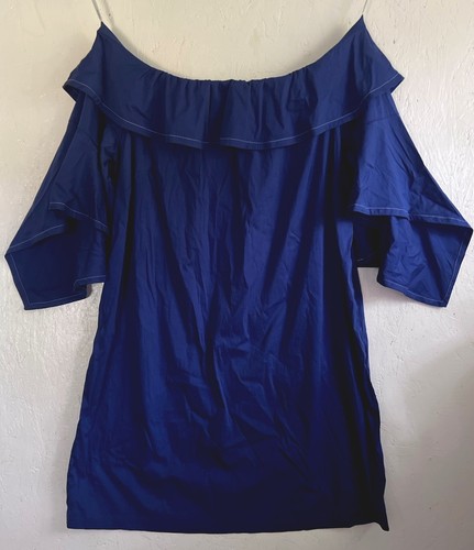 Eloquii Blue Stretchy Off Shoulder Women’s Dress 26 Bust 52”