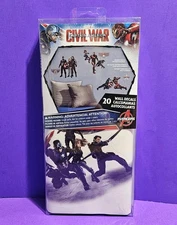 NEW Captain America Civil War 20 Peel & Stick Wall Decals Roommates 2016 SEALED 