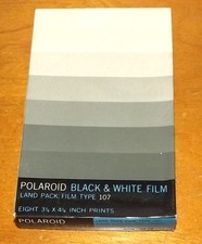 POLAROID TYPE 107 Black  White Land Pack Film - NOS Expired Aug 1973