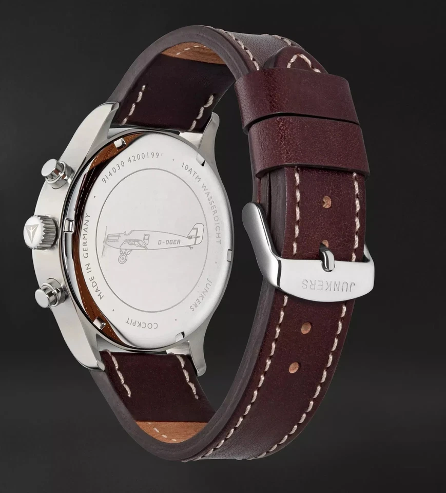 Reloj Pulsera Junkers Cabina W33 9.14.03.12 Cronógrafo Cristal Zafiro Fecha Foto 4 de 4