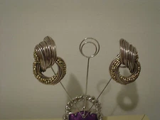 Big sterling clip earrings free form circular design 42 grams statement piece