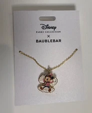 Disney X BaubleBar Minnie Mouse Snow Angel Holiday Homestead Necklace NEW!