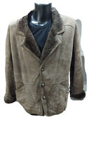 LAURA PUCCI MONTONE usato PRE-OWNED SHEARLING uomo man marrone tg 52 MGC102LZ