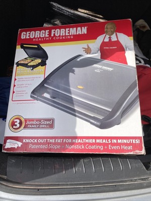 George Foreman Jumbo-Sized Family Grill Model No spatula Tested Healthy Indoor
