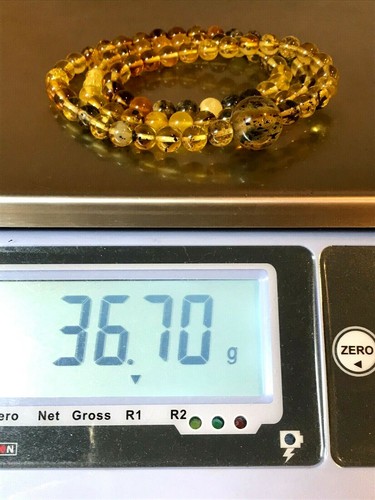 BERNSTEIN HALSKETTE Geschenk Rund Perlen LANG Unikat Natur OSTSEEBERNSTEIN 36,7g 14339 - Bild 12 von 12