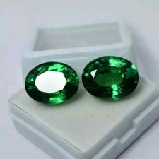 A Emerald Pair 19.55 Ct Natural Colombian EGL CERTIFIED Oval Cut Loose Gemstone