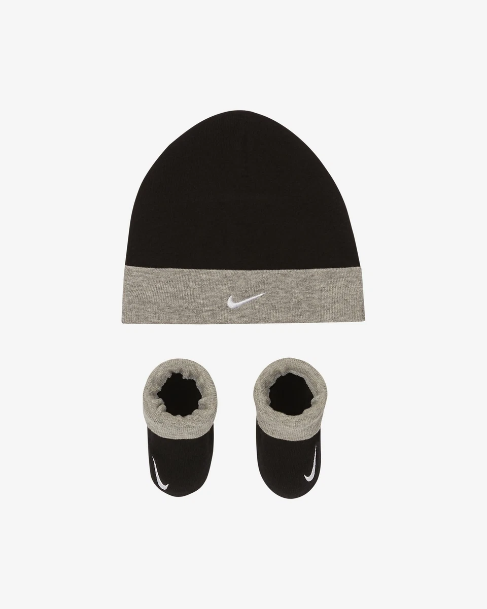 Baby Nike Black Beanie Hat Booties Set Infant Unisex Size 0 6