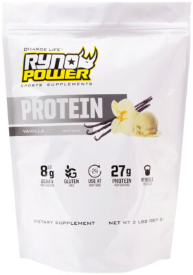 Ryno Power Protein Powder Drink Mix, Vanilla, Pouch, 20 servings