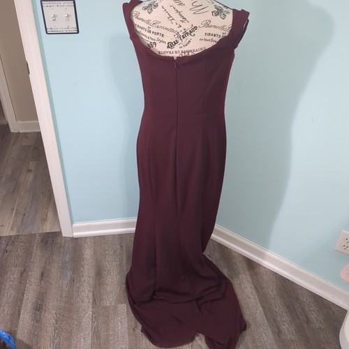 Bill Levkoff Bridesmaid Bridal Formal Dress Wine Burgundy 10 - Picture 2 of 5