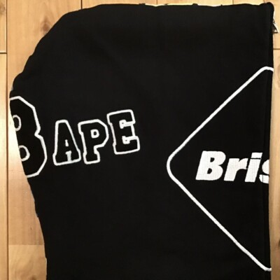 BAPE × FCRB Shark full zip Hoodie multi camo Black A Bathing Ape