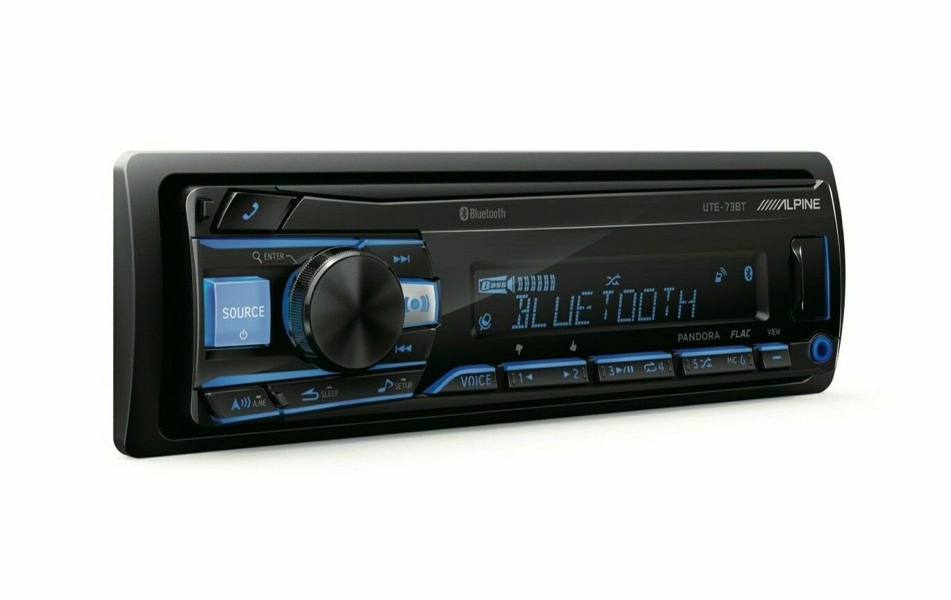 Alpine UTE73BT, SingleDIN Digital Media Stereo w/ Bluetooth, USB