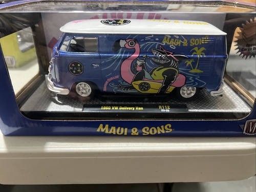 M2 MACHINES CHASE 1960 VW DELIVER VAN MAUI & SONS 1/24 SCALE DIECAST