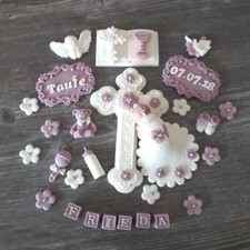 Baby Taufe Geburt Tortendeko Torte Aufleger Zuckerfigur Fondant Kuchen