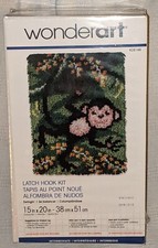 WonderArt Latch Hook Kit 15"X20" Swingin Monkey Wall Hanging 426146 NEW Sealed 