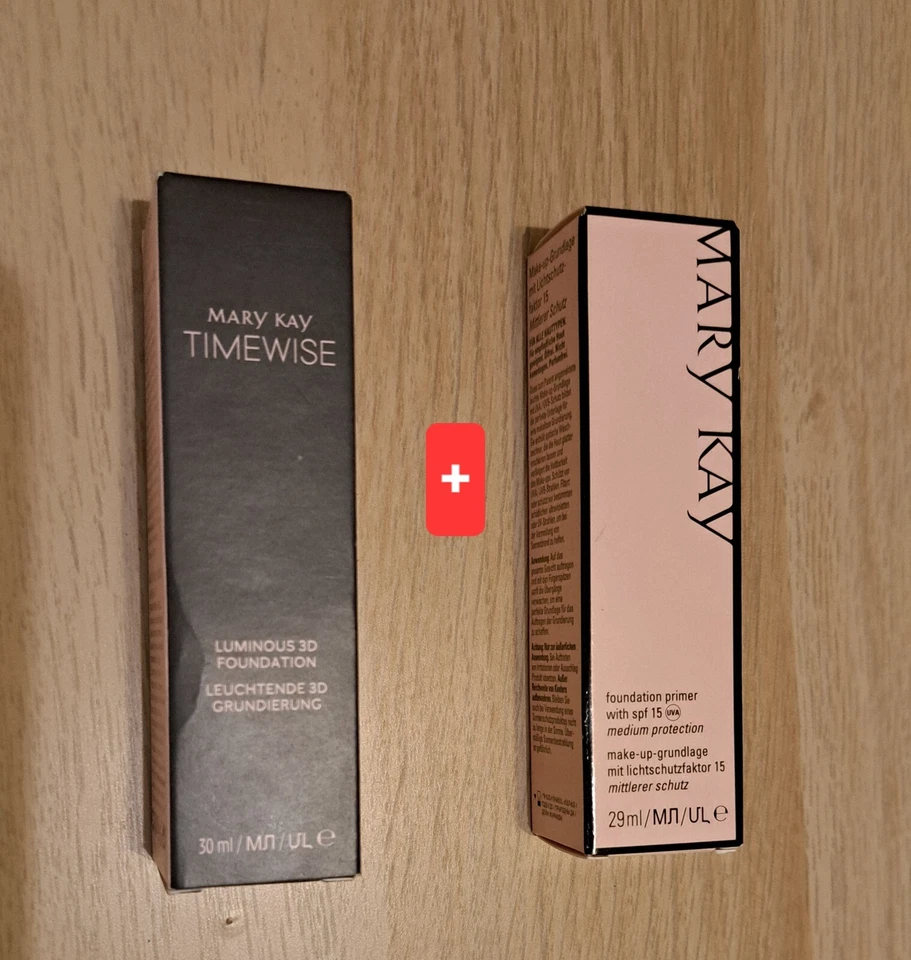 Mary Kay Foundation Primer LSF15+3D FOUNDATION IVORY W130 im Set +GRATIS:Probe - Bild 2 von 4