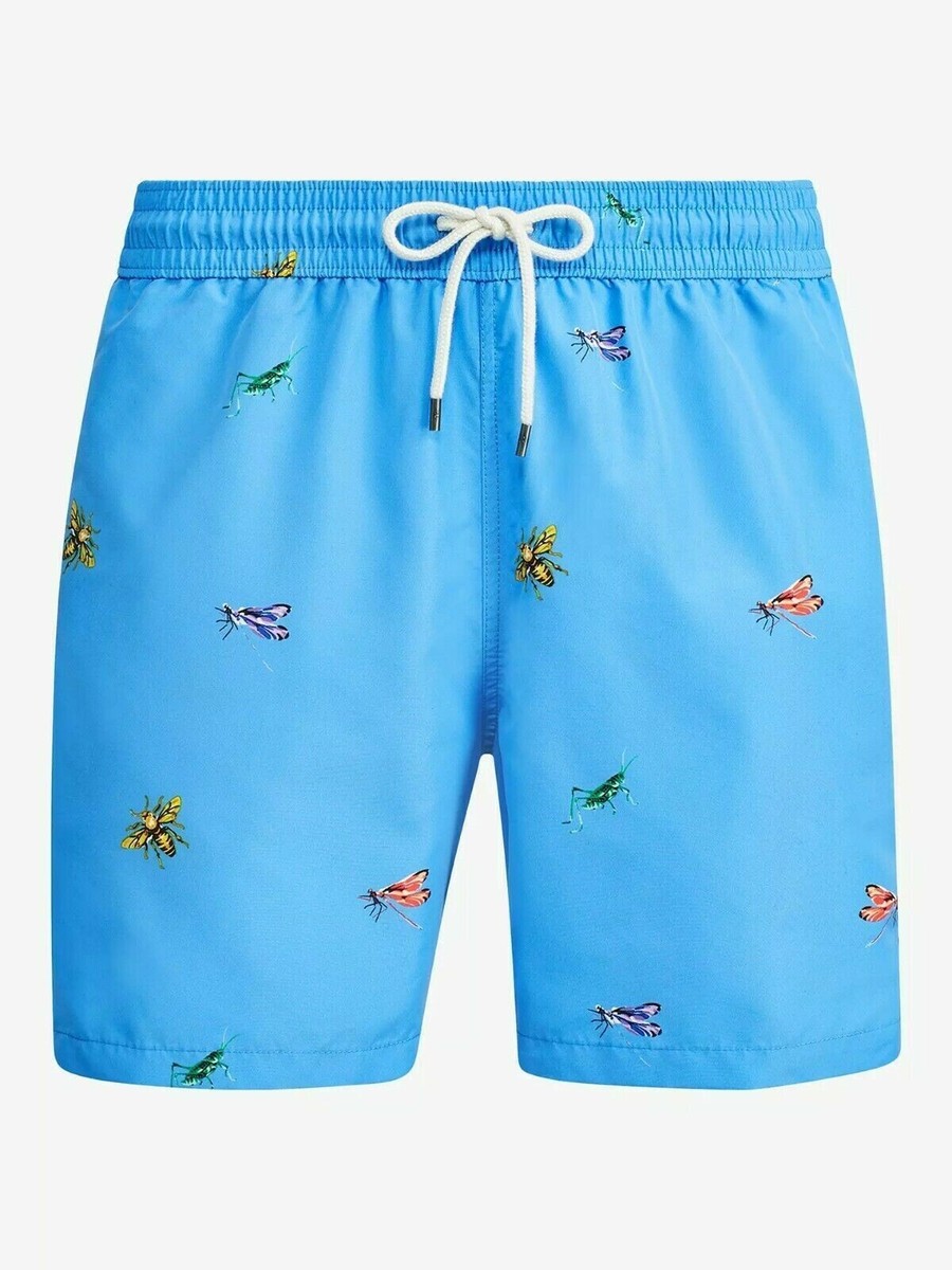 Polo Ralph Lauren Men Bug Insect Print Swim Shorts Color Blue Size