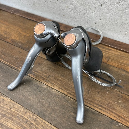 Vintage Shimano 600 Shifter Set ST-6400 Shift Lever Tri Color 8s 8 Penny Caps - Picture 13 of 22