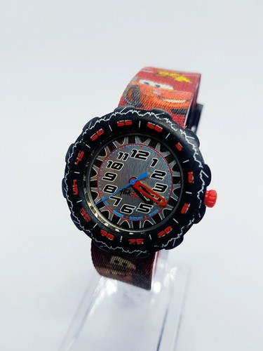 Cars Disney Pixar Movie Flik Flak Watch by Swatch Swiss Made Rare Watches Unisex - Afbeelding 1 van 11