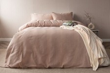 100% Cotton Waffle Stripe Textured Duvet Cover Set in Latte All Sizes