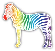 Colorful Zebra Animal Car Bumper Sticker Decal Colorful Zebra Animal Car Bumper Sticker Decal