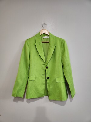 ASTR the label Women's Ayra Linen Blend Blazer, Size Small in Kiwi Color.