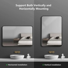 Horizontal & Vertical Mirror Wall Mounted Framed Bathroom Vanity Dressing Makeup
