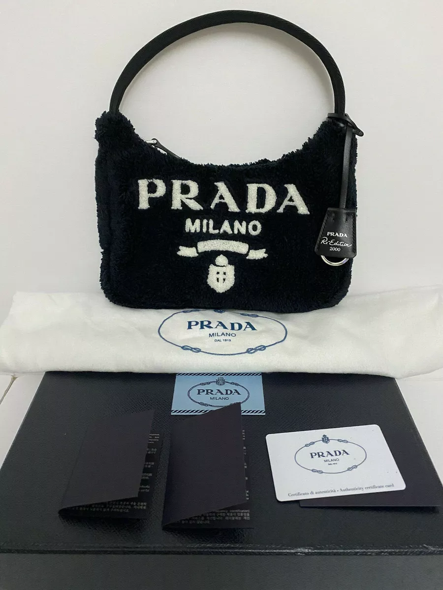 Like New Prada Black Re-Edition 2000 Shoulder Bag