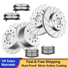Front & Rear Brake Rotors Brakes Pads Kit for 2006-2010 Chevy Impala Monte Carlo