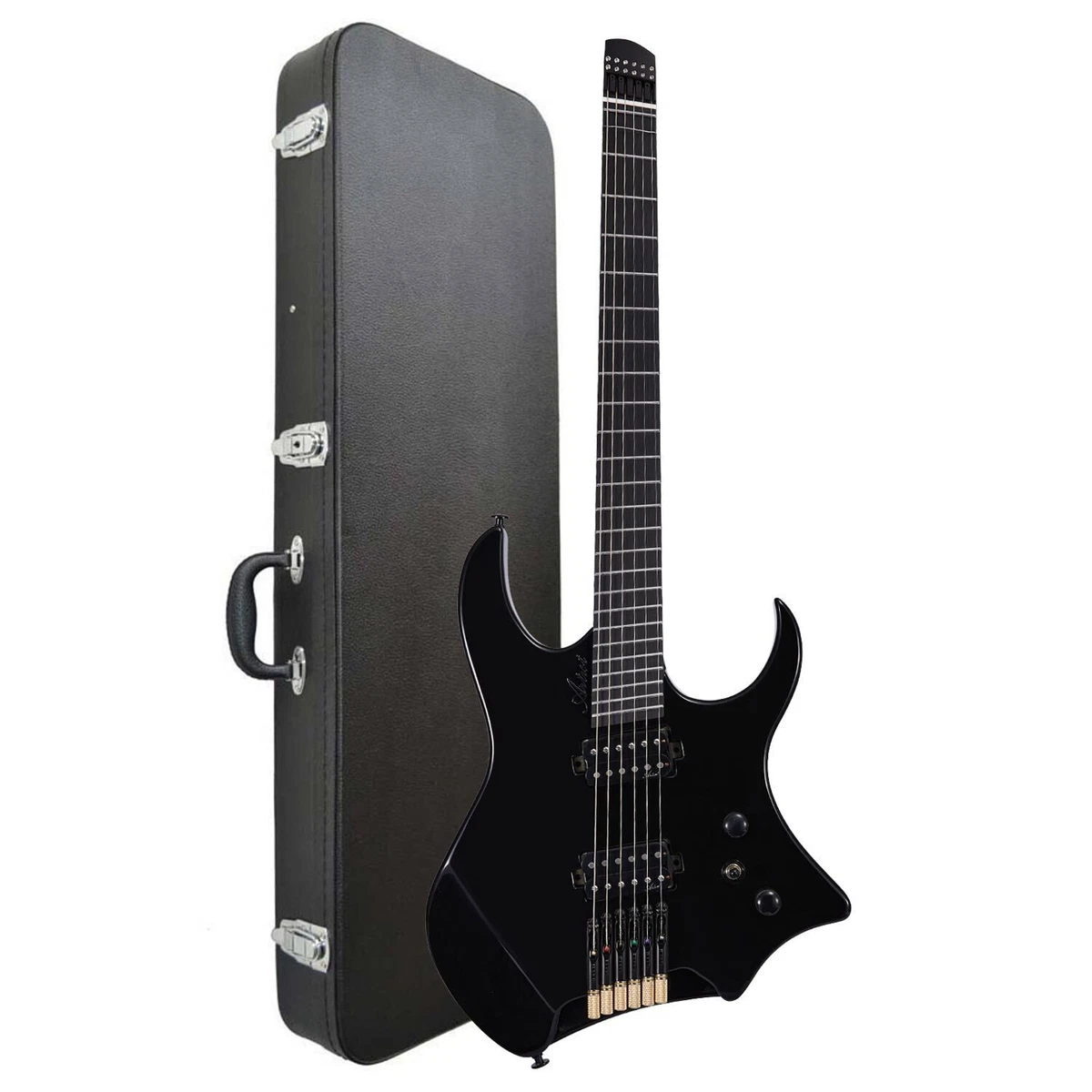 Artist AMS6BK Black Headless Multiscale 6 string Electric Guitar